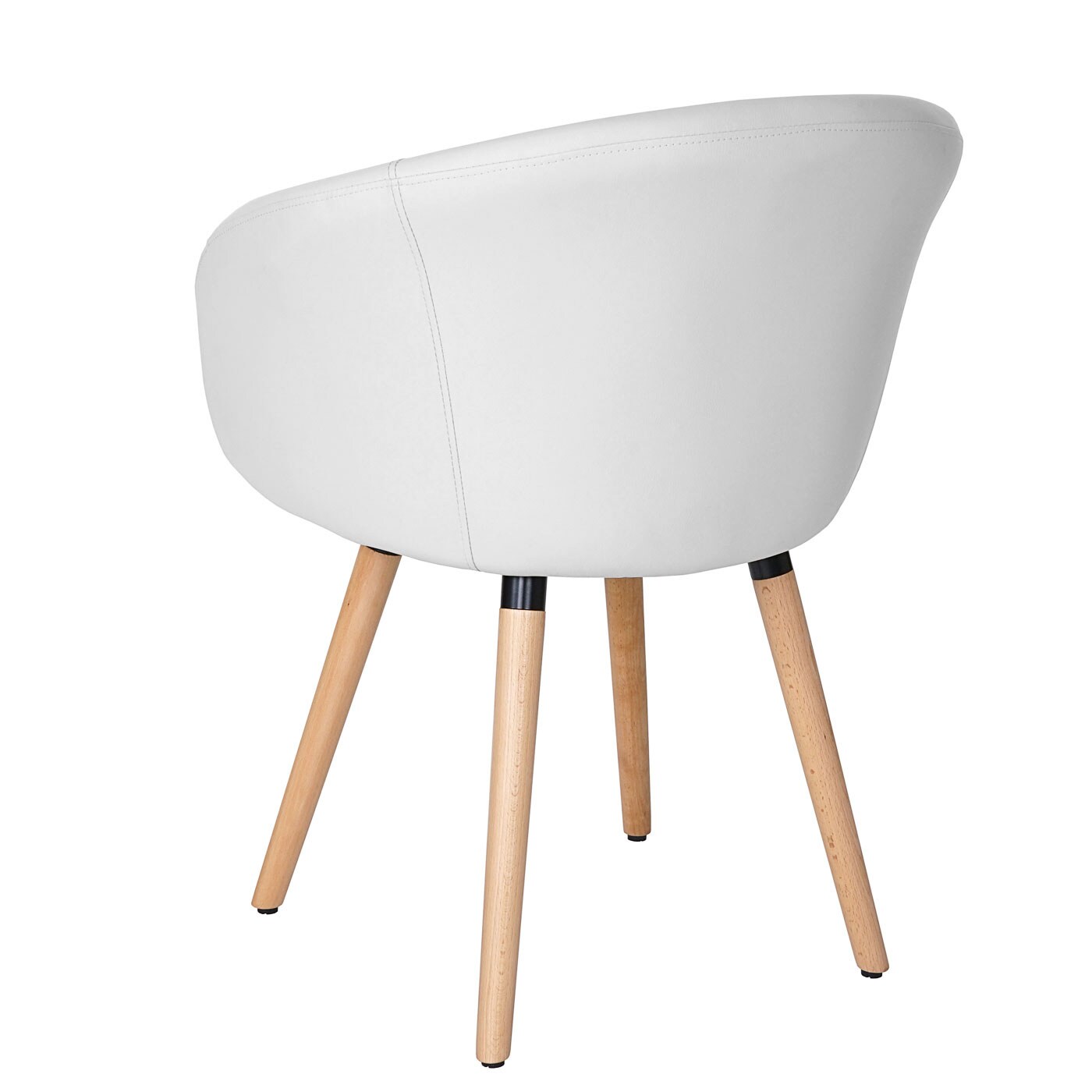 6er-Set Esszimmerstuhl Vaasa T633, Stuhl Küchenstuhl, Retro 50er Jahre Design ~ Kunstleder, weiß