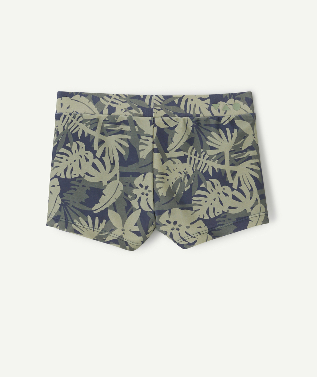 BOXER DE BAIN GARÇON EN FIBRES RECYCLÉES THÈME FEUILLES