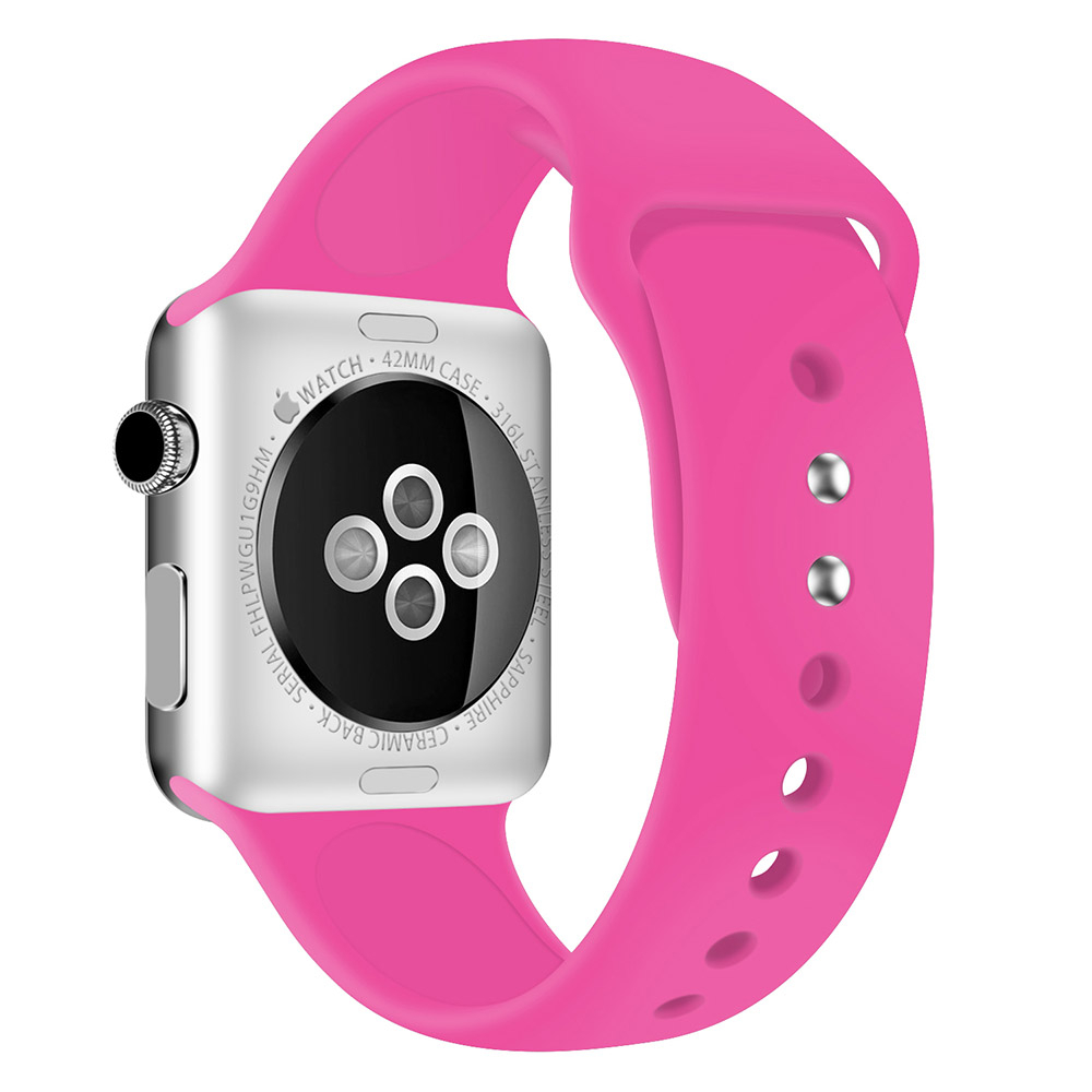 Apple Watch (42/41/40/38 mm) Silikon Sport Armband mit Doppelverschluss (Gelenkumfang: 160-195mm) - Pink