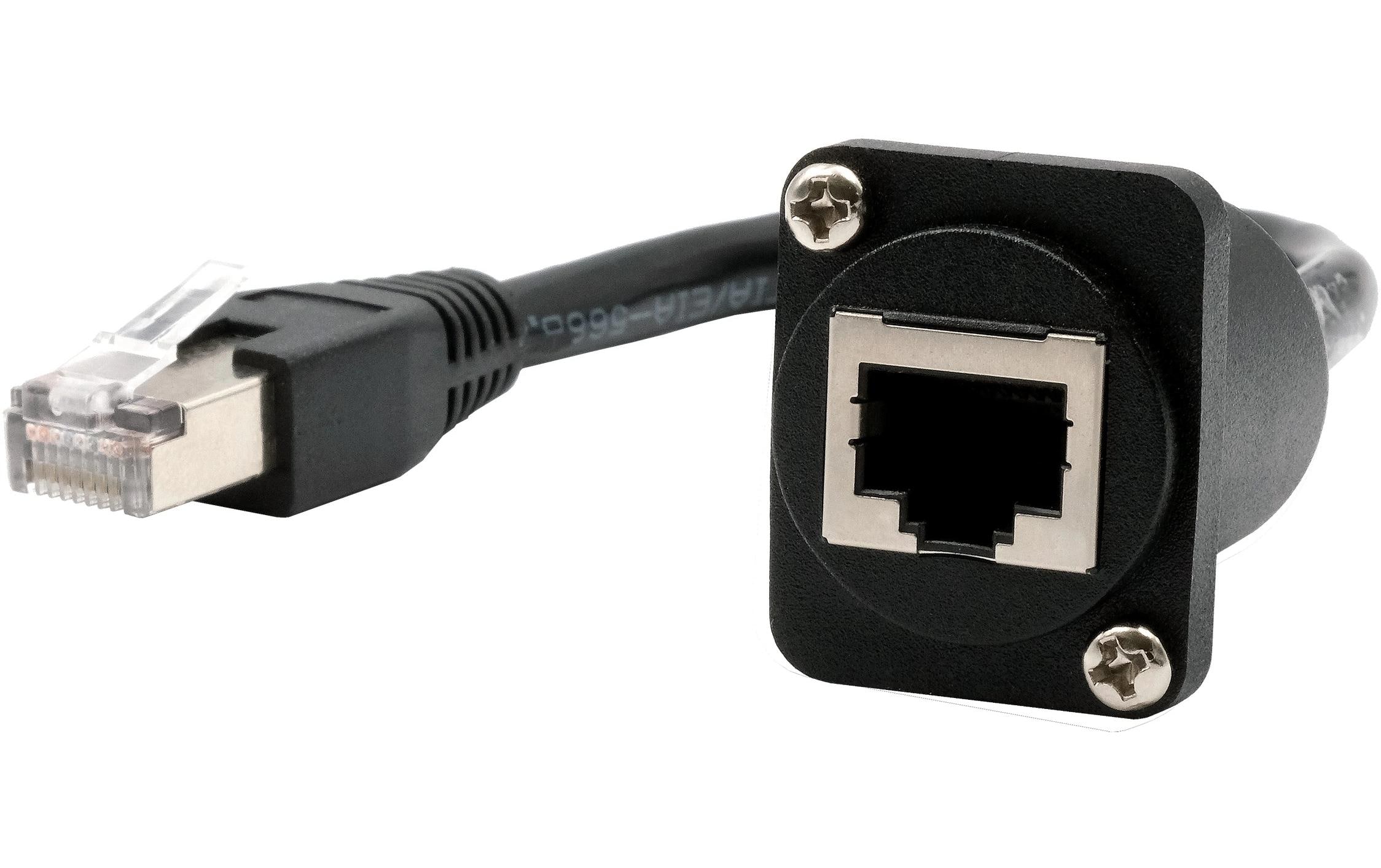 Modul D-Typ RJ45 Cat.5e Buchse zu Stecker 20 cmExsys D-Typ Modul RJ45 Cat.5e Buchse zu Stecker