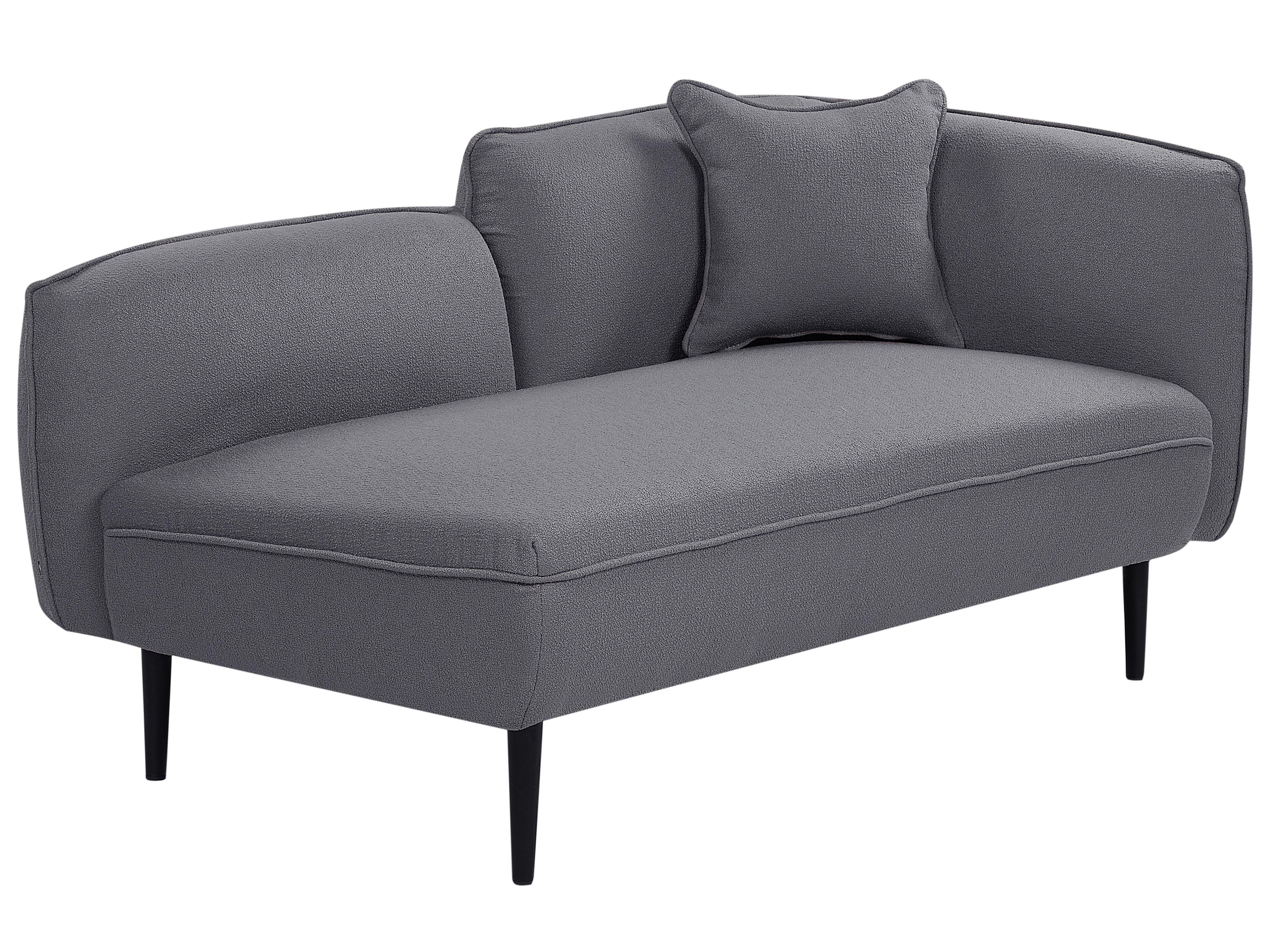 Rechtszijdige chaise longue CHEVANNES Bouclé Donkergrijs