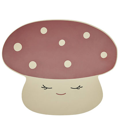 OYOY D?kkeserviet - Mushroom - Off White/Red