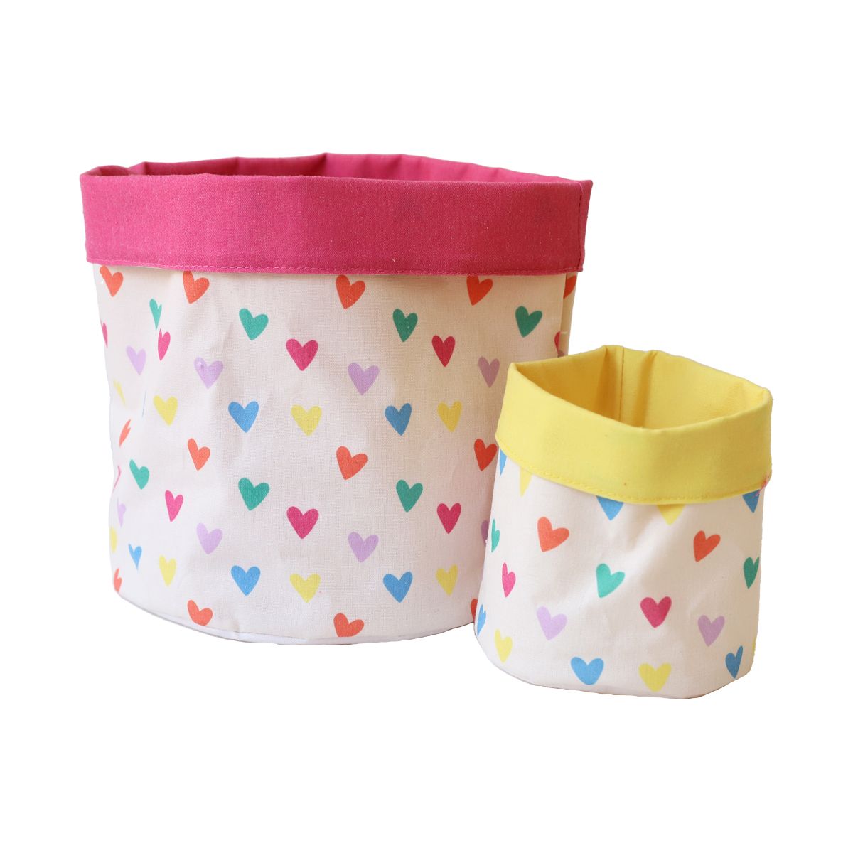 Panier moyen rigide cœurs multicolores Petit toi
