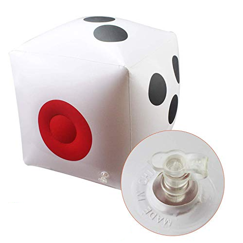 (12-tlg. Set) 25cm Aufblasbarer XL Würfel Party Spiel Zubehör Cube Würfelspiel - Weiss