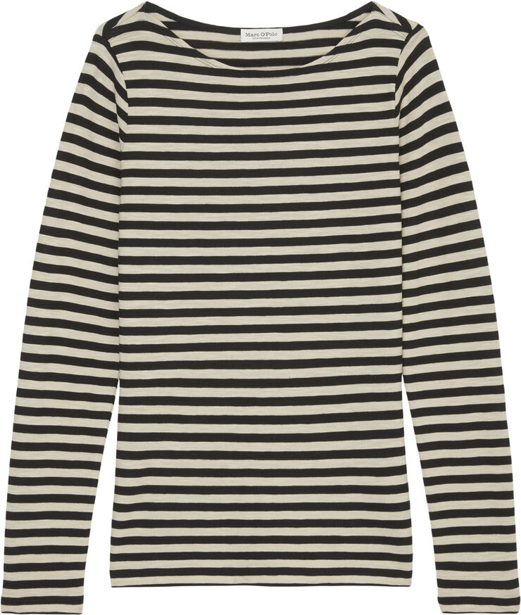 Marc O’Polo T-shirt, long sleeve, boat neck, st Multi/ black