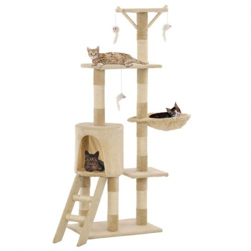 Arranhador para Gatos VidaXL com Haste de Sisal, Bege