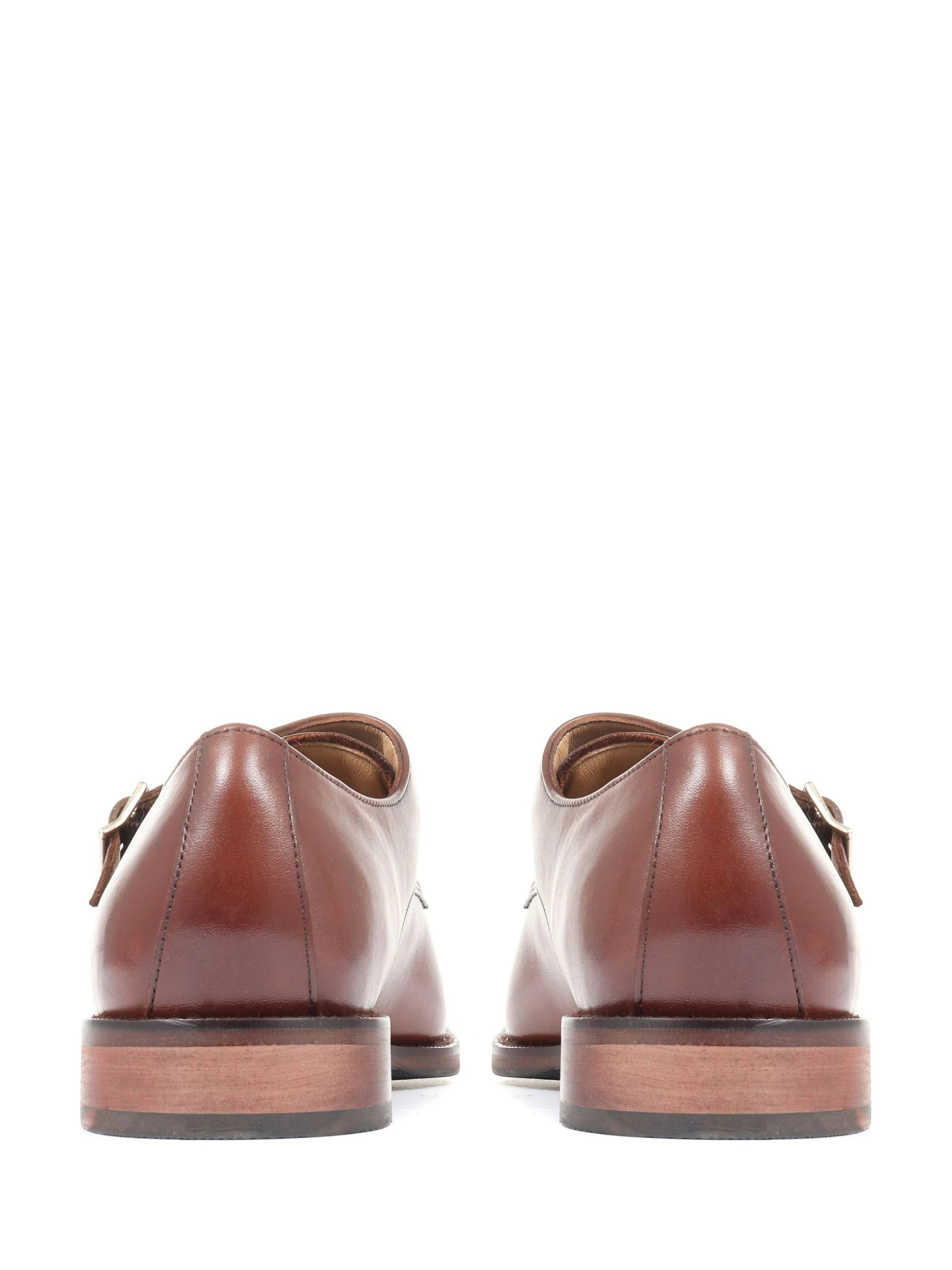 Bruin - Jones Bootmaker - Nathaniel - Leren schoenen met twee monniksbandjes