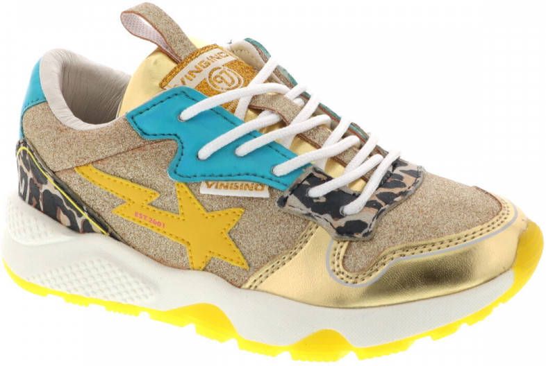 Vingino Zetta sneakers met panterprint goud multi