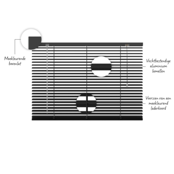 KARWEI aluminium jaloezie 25 mm zwart (kleurnr. 203) 100x250 cm (bxh)
