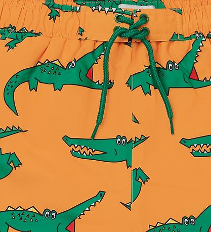 Stella McCartney Kids Bådeshorts - Orange/ Grøn m. Krokodiller