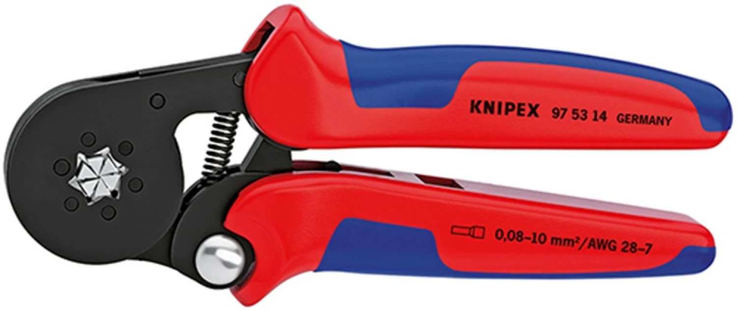 Knipex 975314 Zelfinstellende krimptang voor adereindhulzen met zij-invoering - 180mm