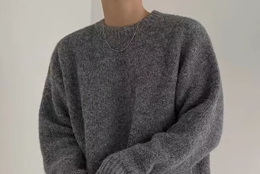 Capbrew - Effen oversized trui met ronde hals