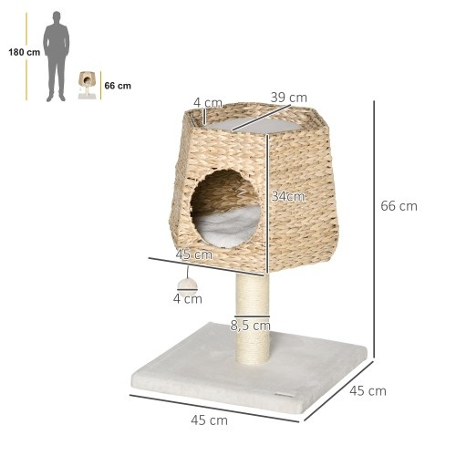 Arranhador PawHut Cream para Gatos Pequenos