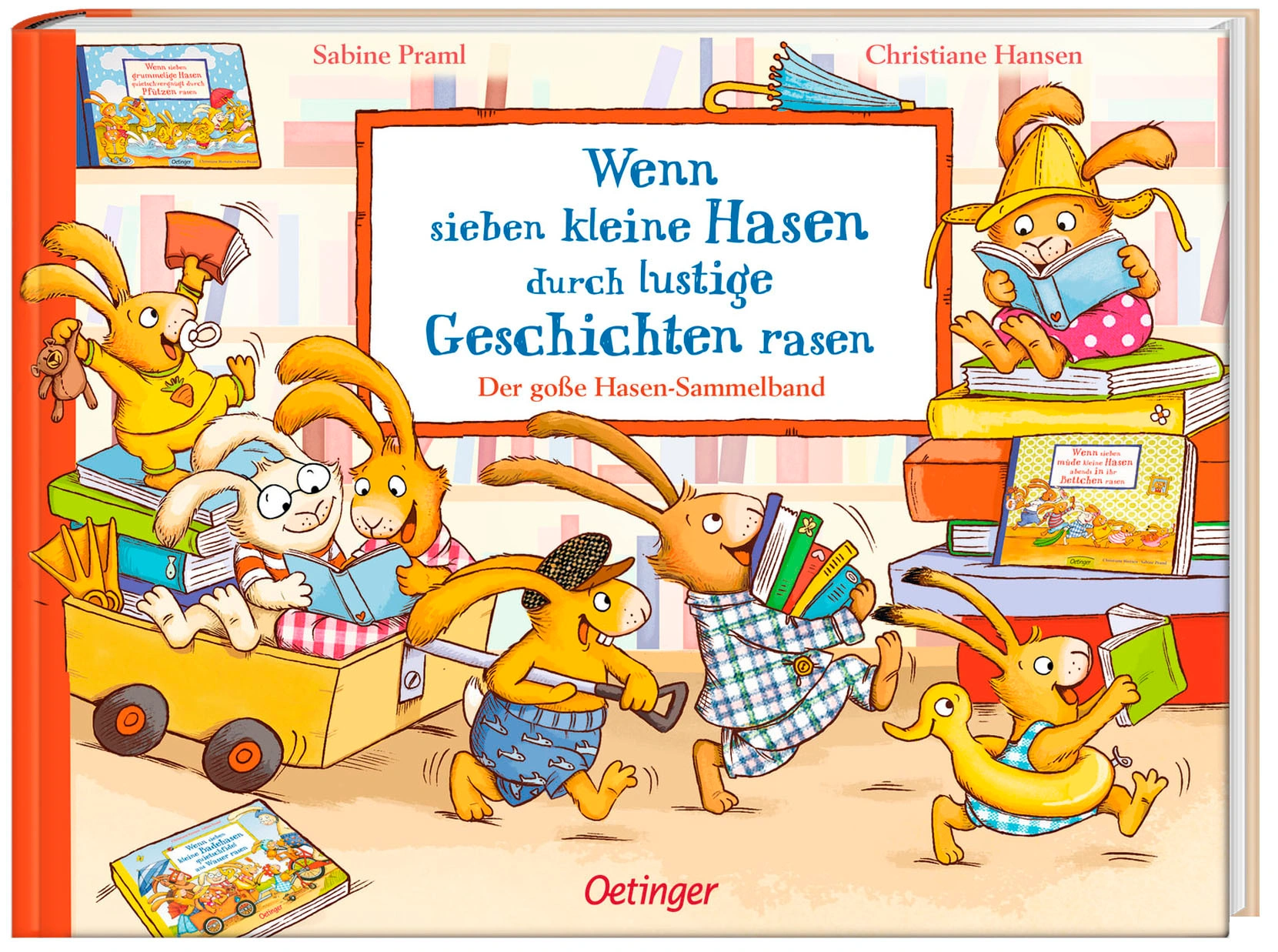 Wenn sieben kleine Hasen durch lustige Geschichten rasen