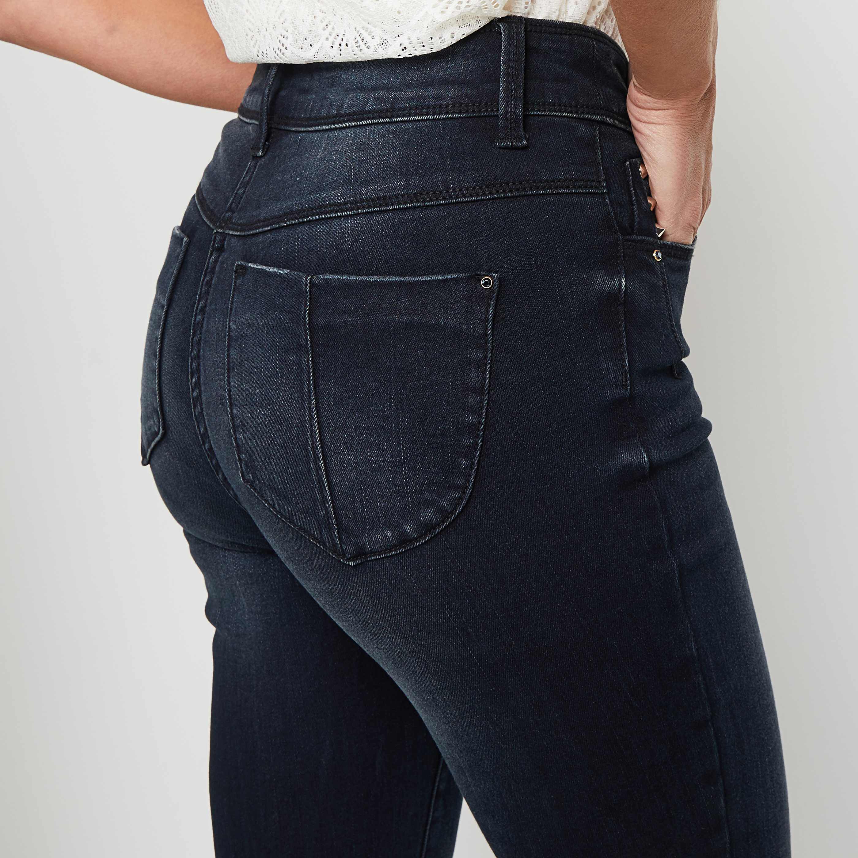 Jean Slim raccourci femme - BLACK WASHED