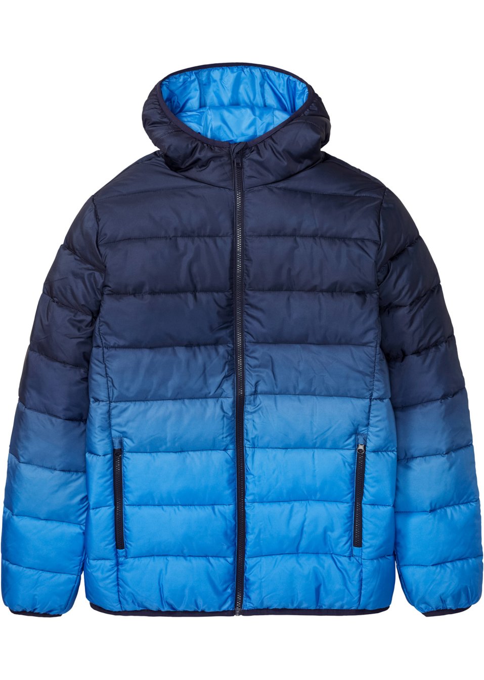 Veste matelassée à capuche avec dégradé de couleur