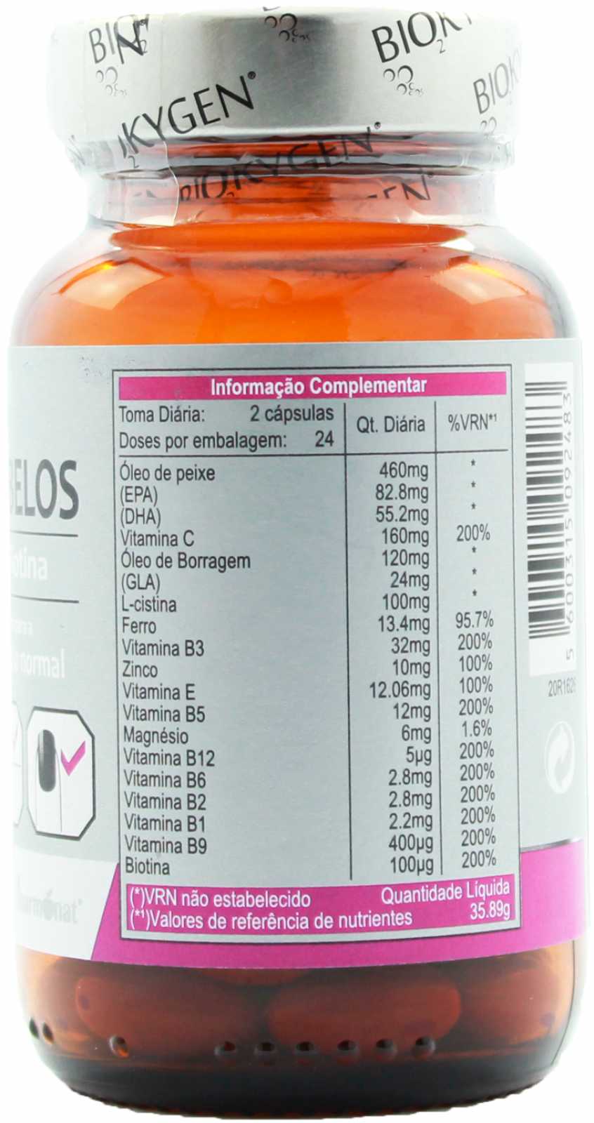 Fharmonat Biokygen Unhas e Cabelo 48 Cápsulas