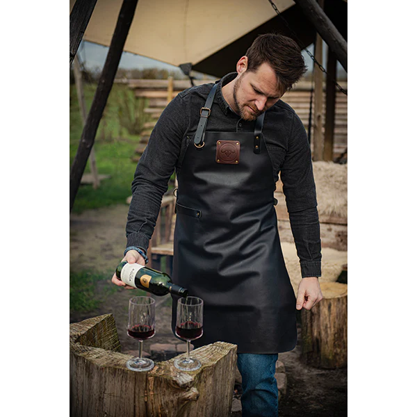 Tablier de cuisine artisanal cuir Buffalo noir Witloft
