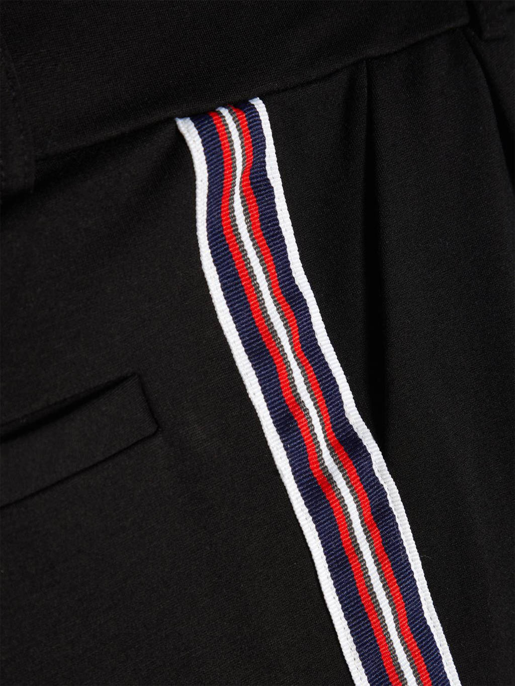NAME IT slim fit broek met zijstreep zwart/wit/rood