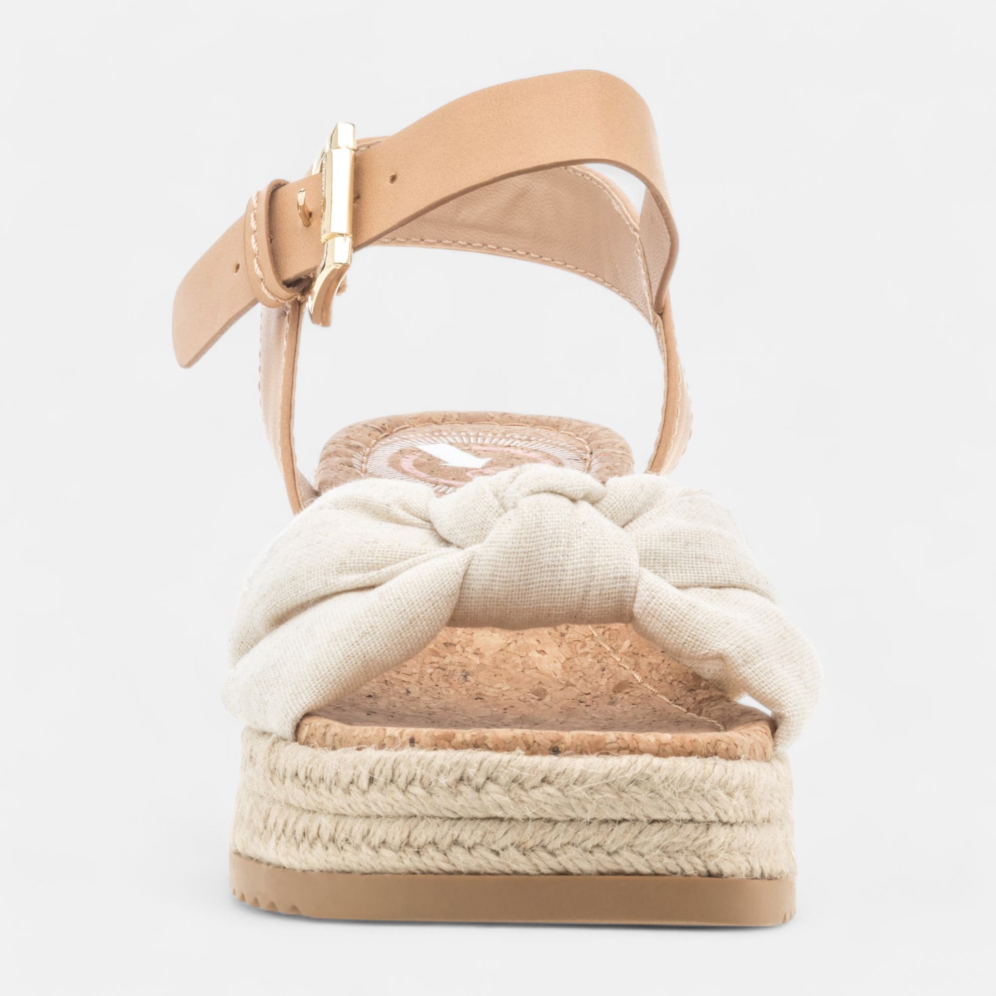 Espadrilles à talon compensé Femme beige