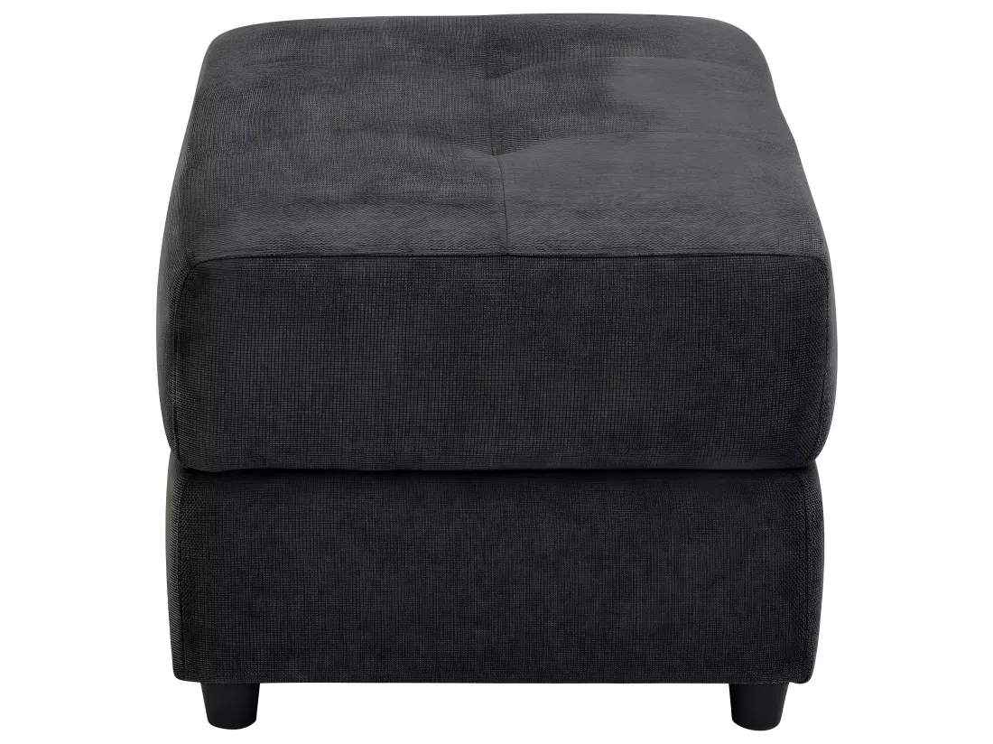 Capena | Pouf rembourré en tissu tissé anthracite