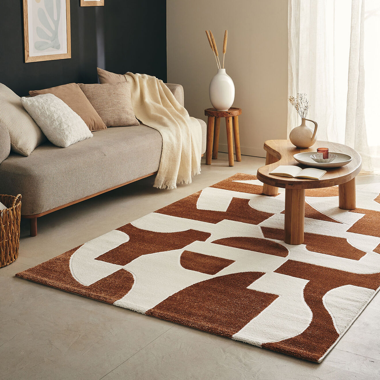 Nazar Rugs Tapis Memphis 562 marron - 120x160 cm