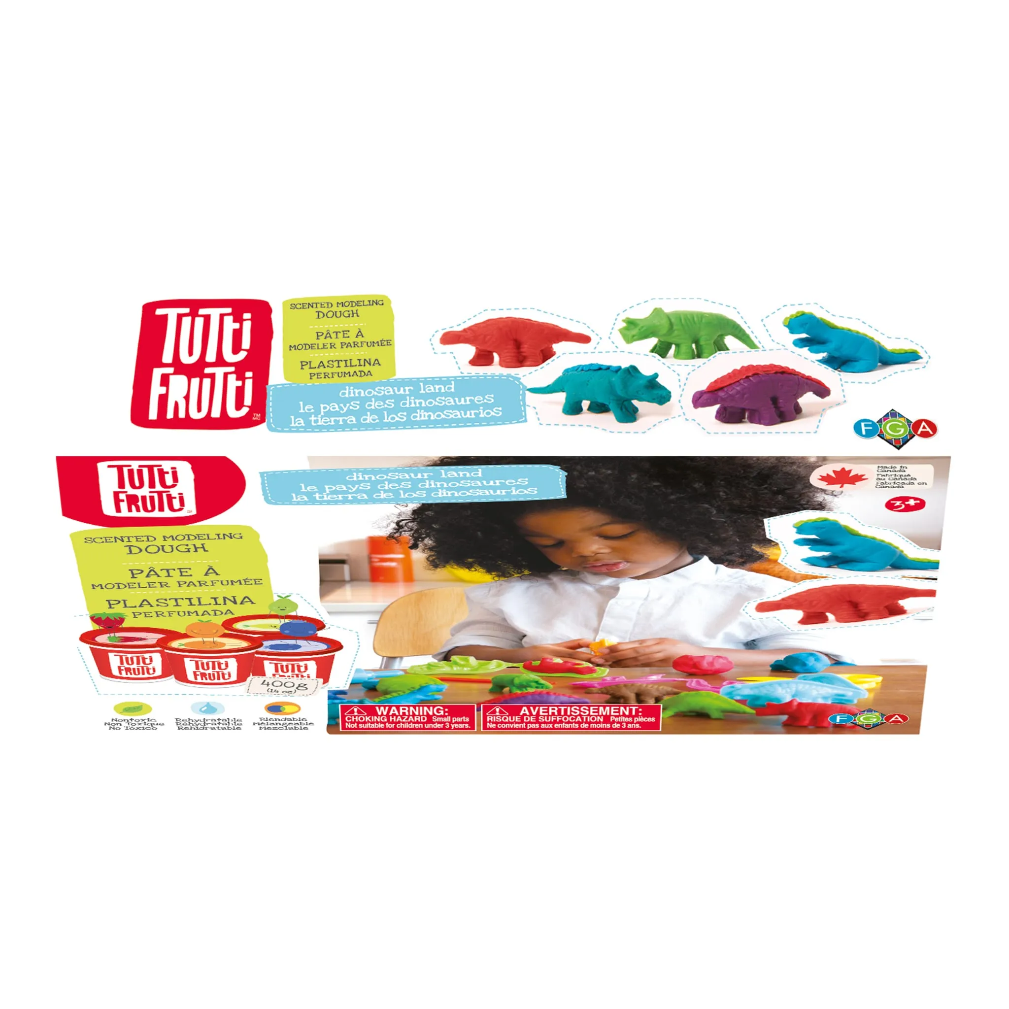 Tutti Frutti Ensemble Pâtes à Modeler - Dinosaures