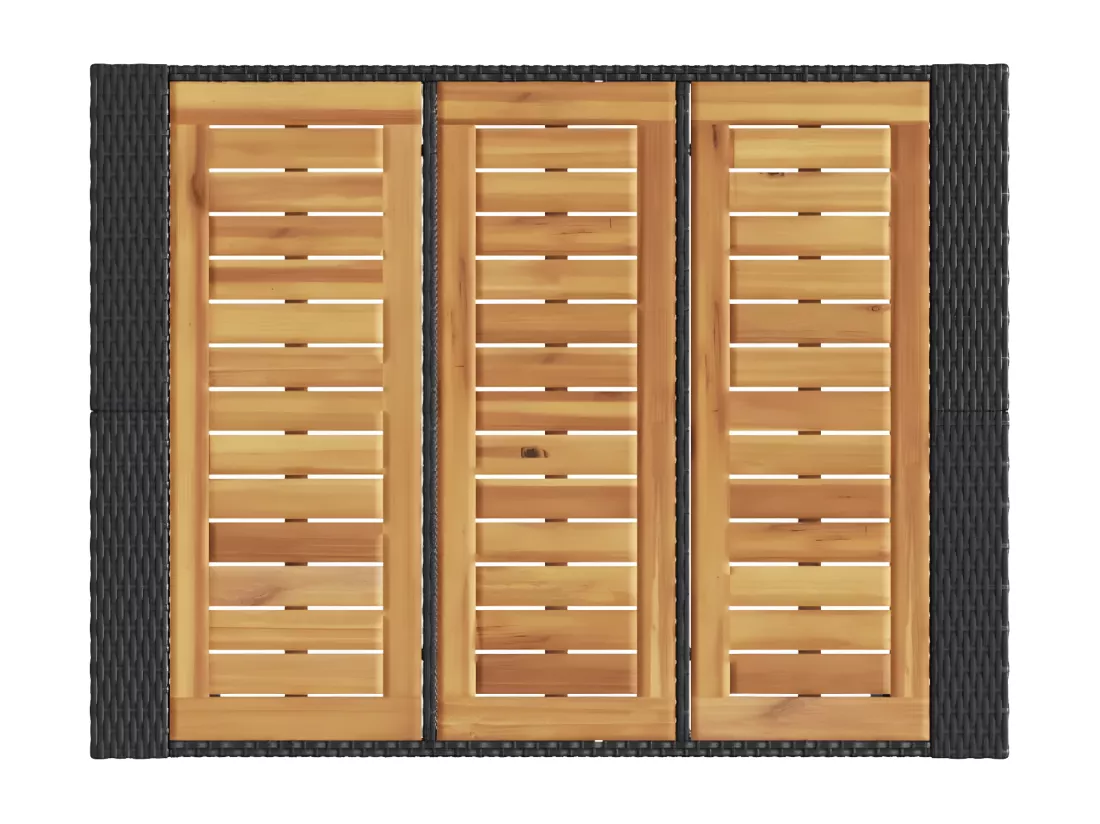 Prolenta Premium - Table de bar de jardin et dessus en bois acacia résine tressée