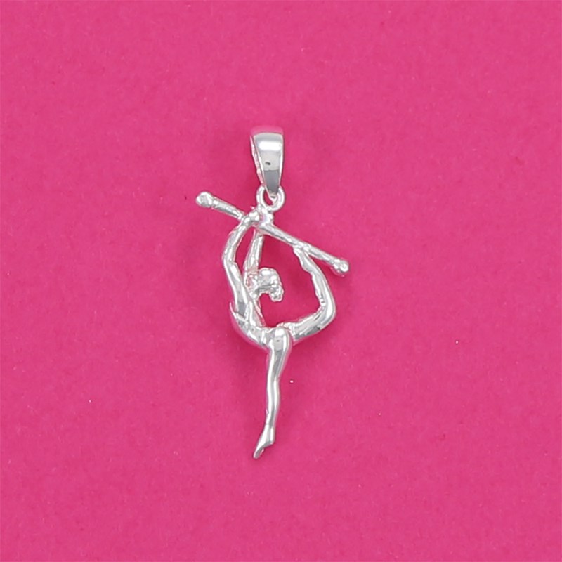 Pendentif twirling baton-twirleuse - Argent massif