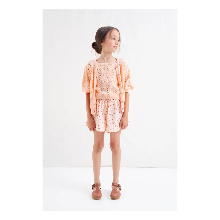Tocoto Vintage Cardigan Pointelle Coton Bio | Rose pêche