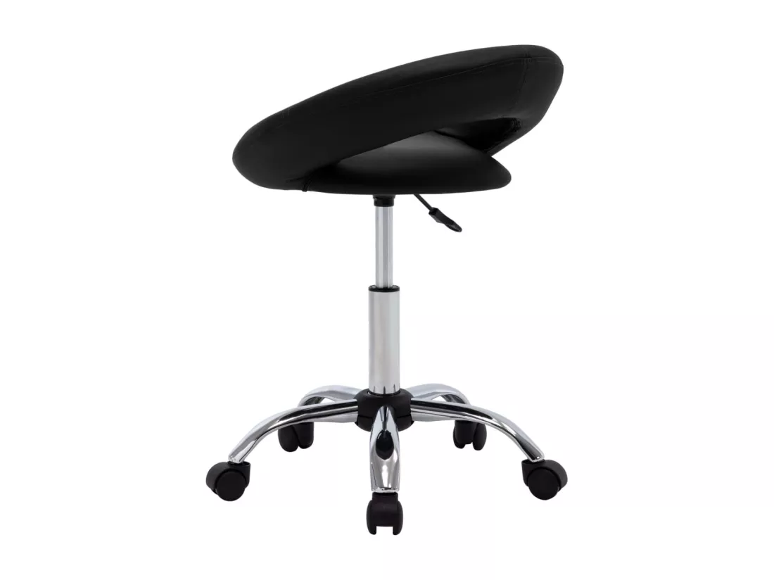 Chaise de travail roulante Noir Similicuir