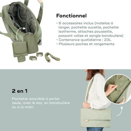 Sac à langer Day to day bag - Vert kaki - BABYMOOV