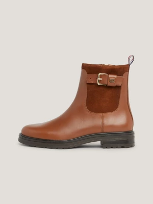 Botas de tornozelo essenciais com fivela de couro