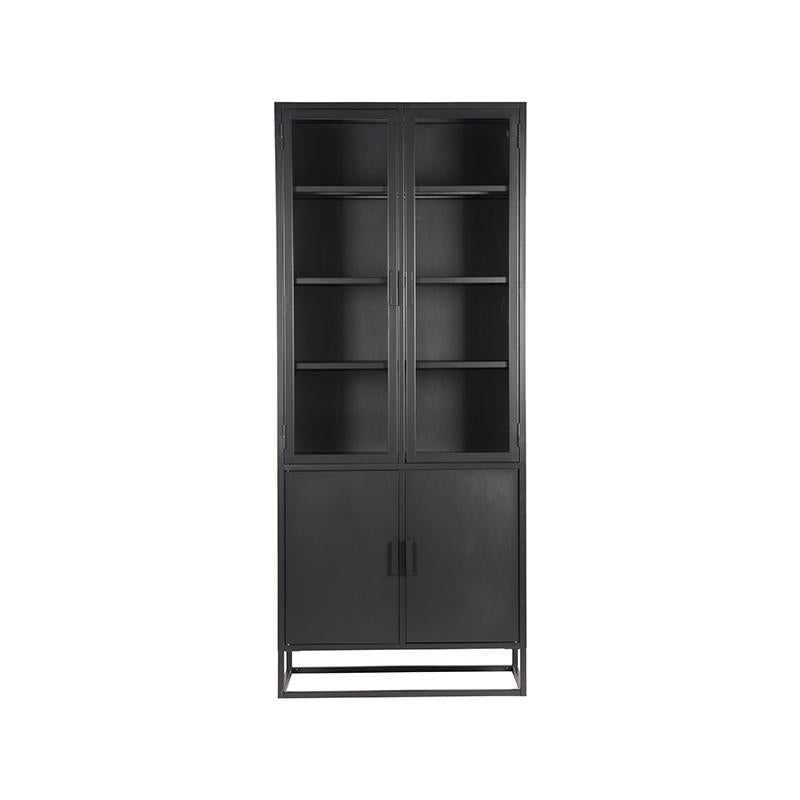 LABEL51 - Hoge Vitrinekast Level - Zwart Metaal - Glas