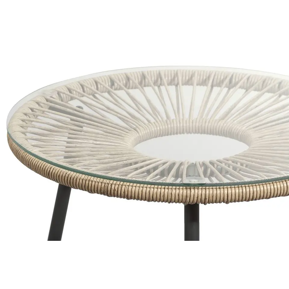 Bijzettafel Formentera - naturel/antraciet - 50xØ50 cm