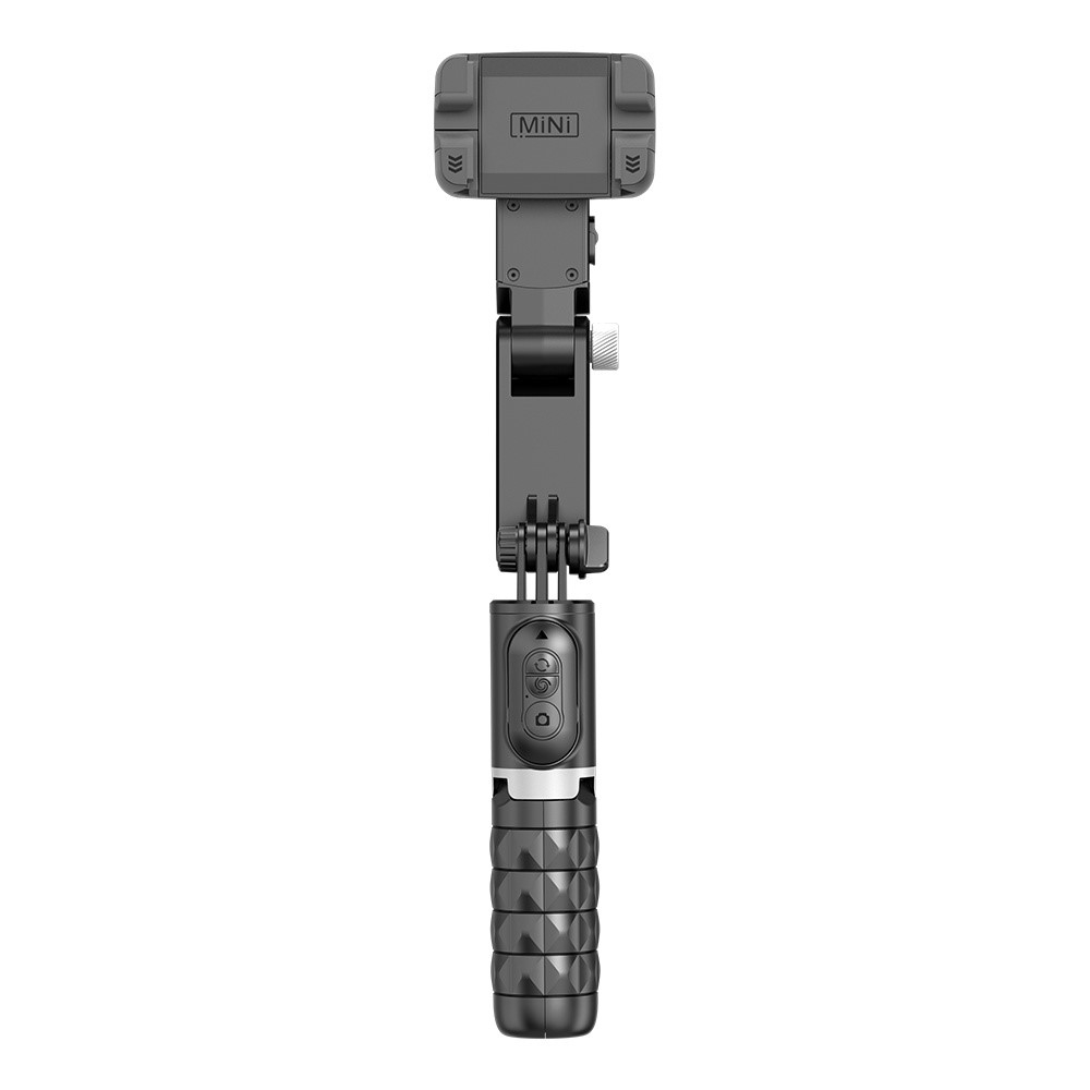 (70cm) Gimbal 1-Achsen Stabilisator Selfie Stick Tripod Stativ Halterung mit Bluetooth Fernauslöser und LED Beleuchtung für Smartphones - Schwarz