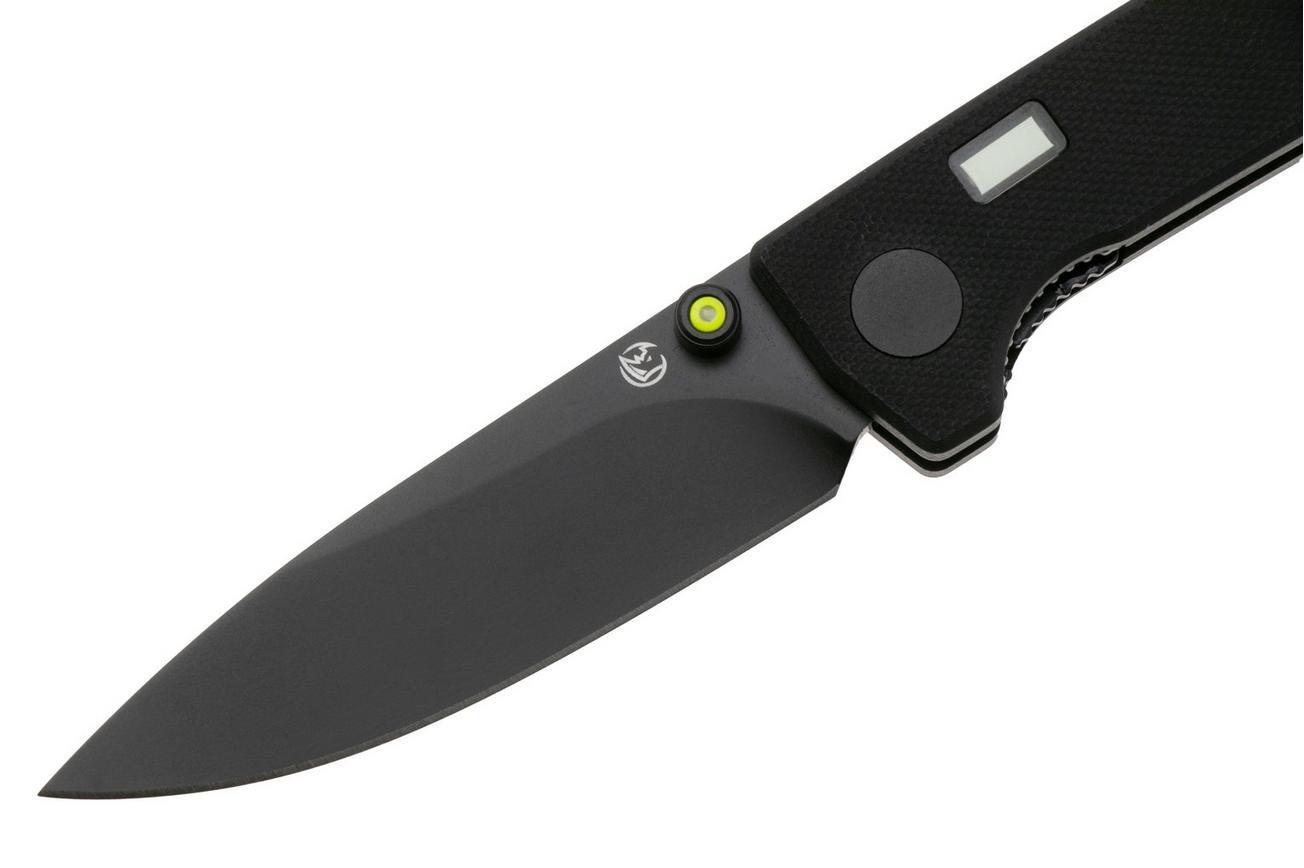 Glow Rhino Fermi FERMI-XG-YG, PVD D2, Black G10 Yellow Thumbstud, zakmes