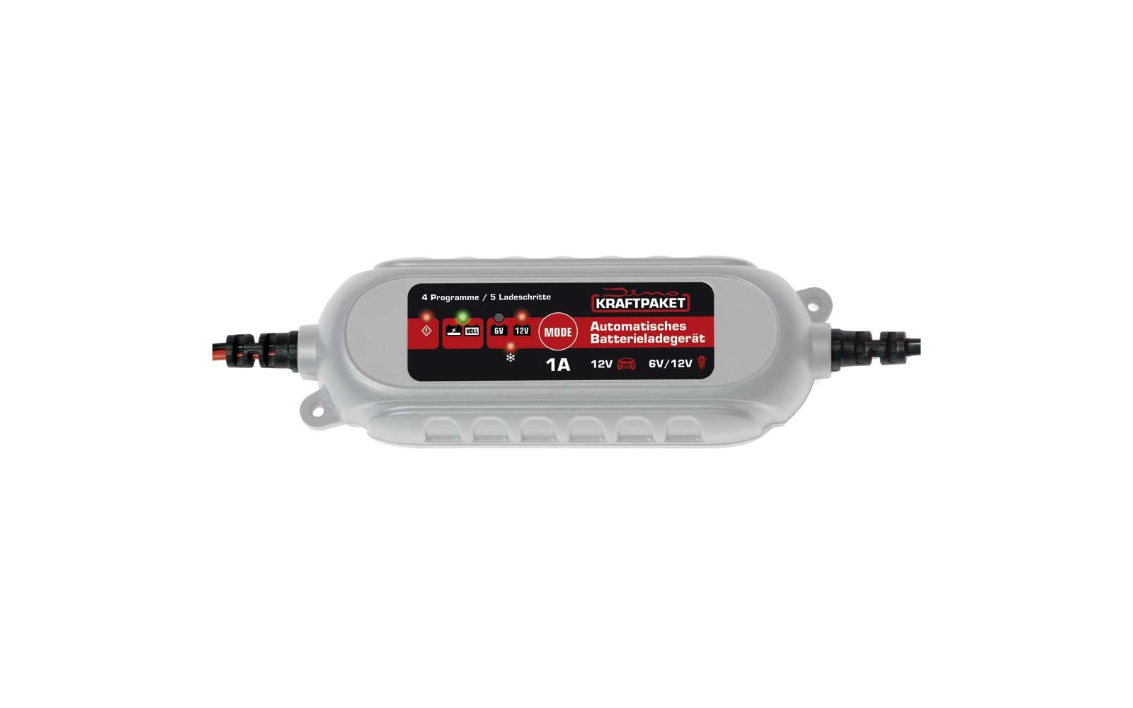 Dino KRAFTPAKET Batterieladegerät  6/12V 1A + Ring