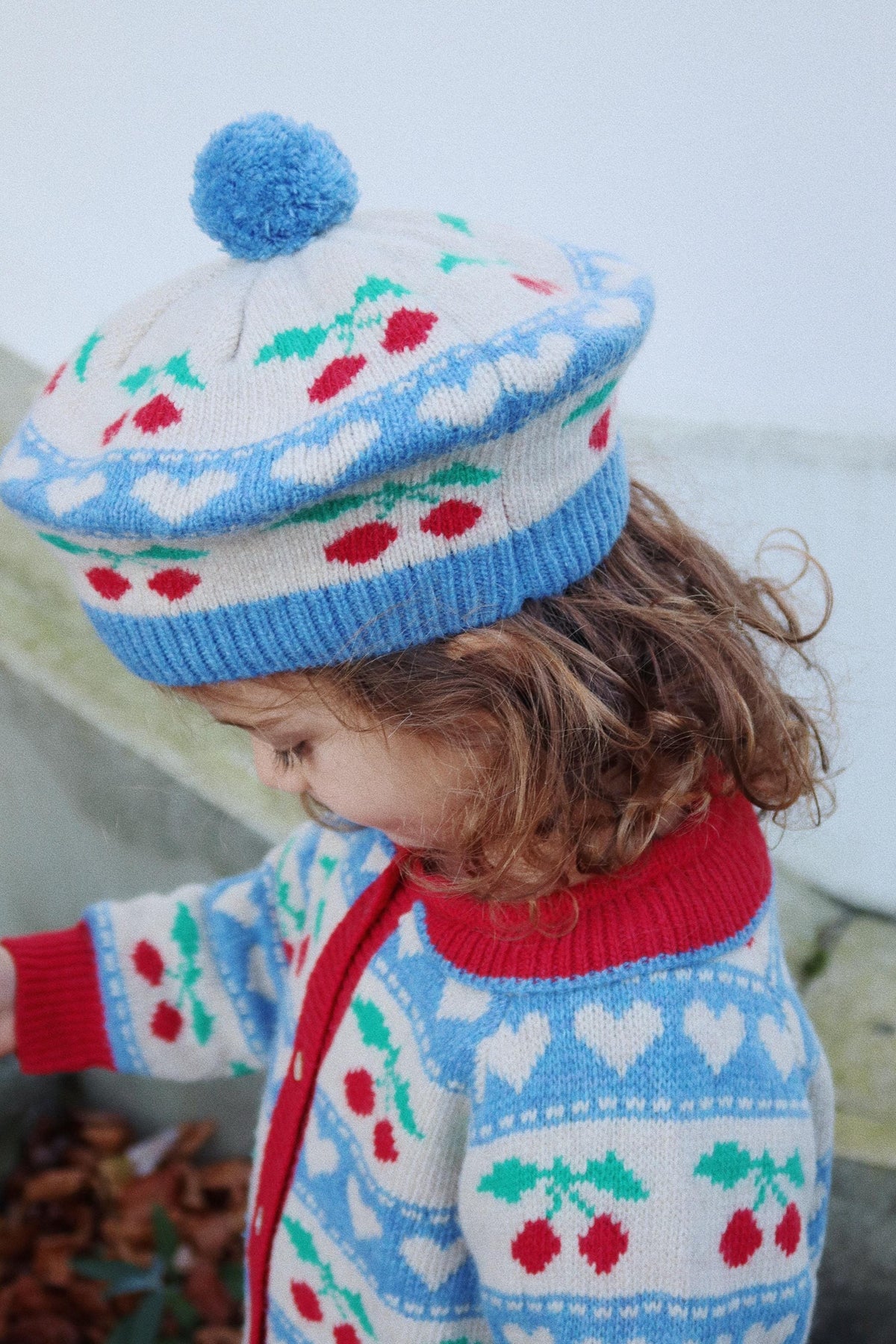 Konges Sløjd Belou Knit Beret cherry stripe