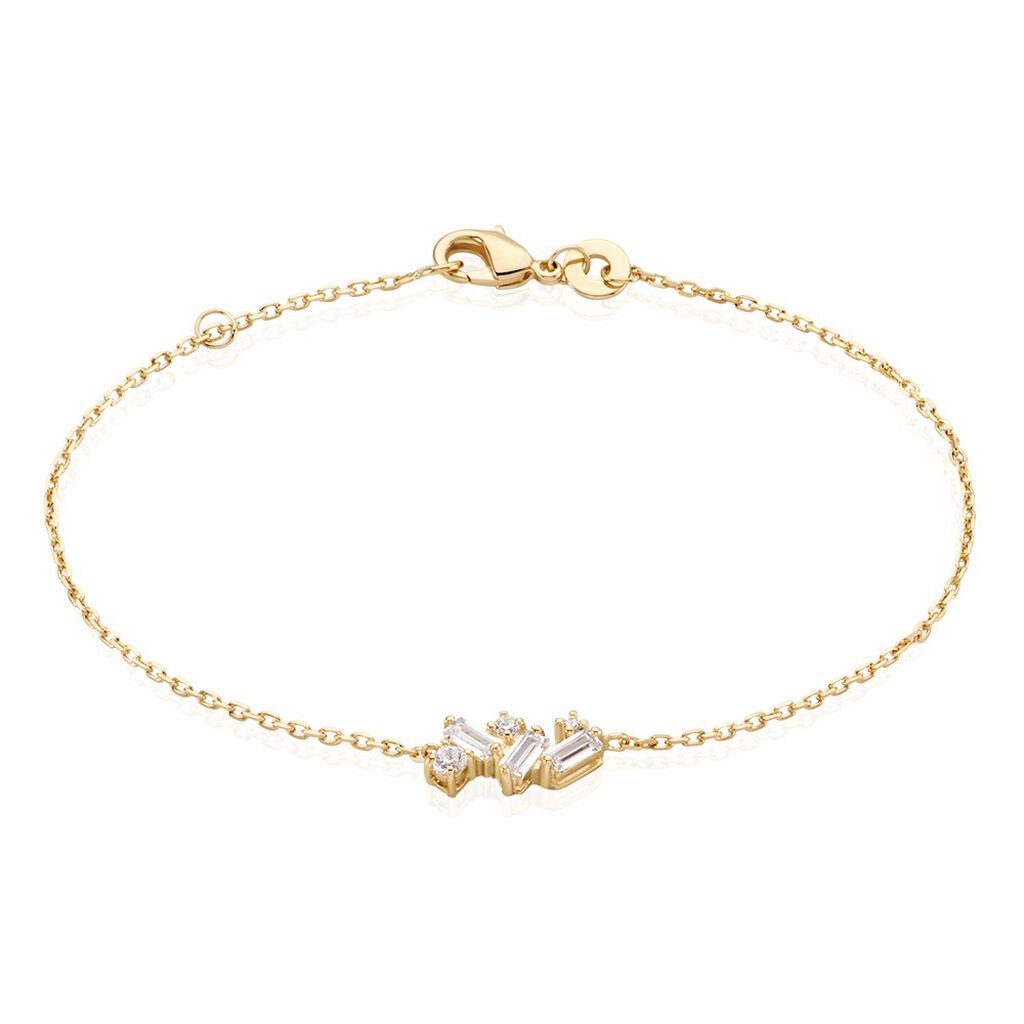 Bracelet Jardins D'hiver Plaqué Or Jaune Oxyde De Zirconium