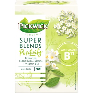 Pickwick Green Super Blends Positivity Green Tea, Elderflower, Jasmine 15 x 1,5 g