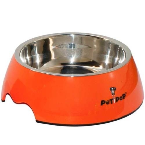 Alimentador Petipop Laranja em Melamina para Cães