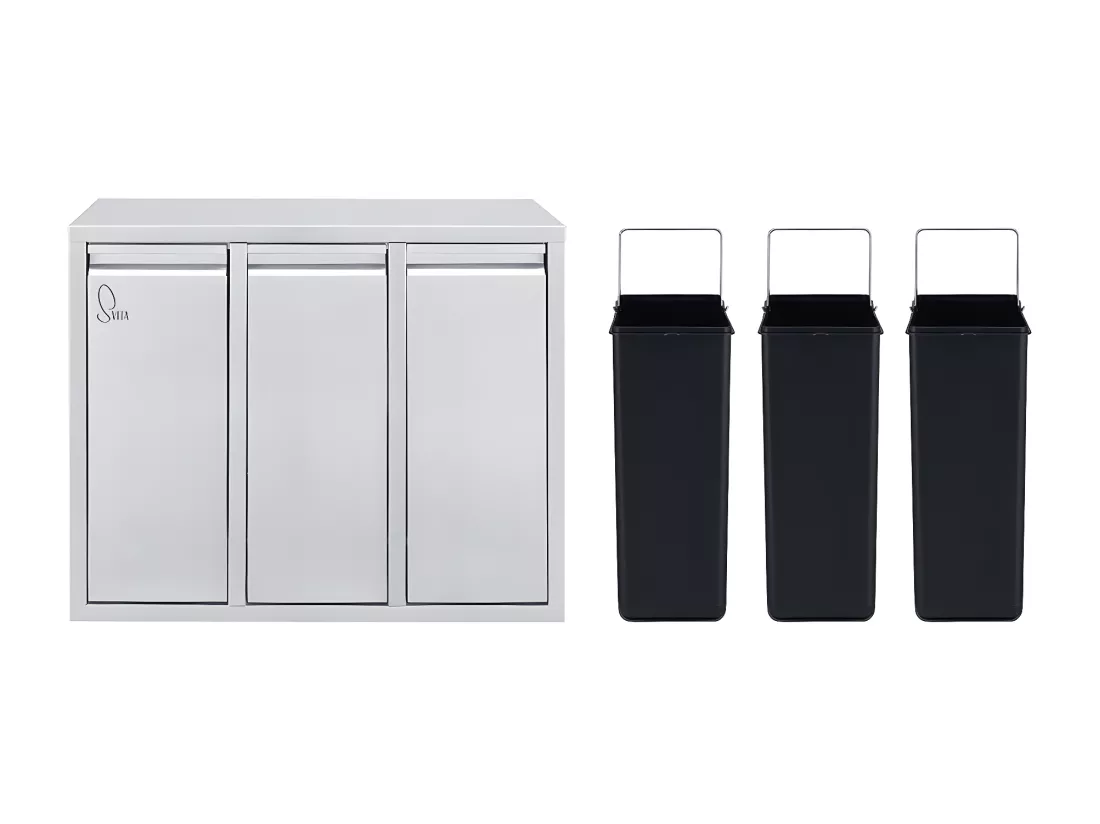 poubelle de tri 3x15L en inox