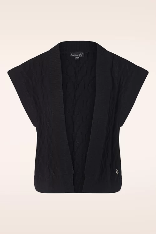 Smashed Lemon Valery gebreid gilet in zwart
