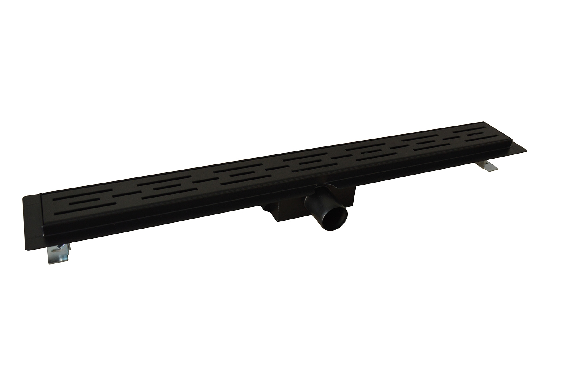 Saniclear Nero douchegoot 70cm met flens zwart mat