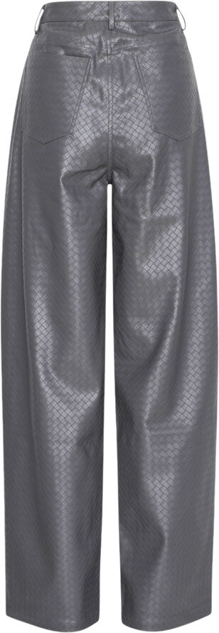 ROTATE Birger Christensen HIGH WAIST BRAIDED PANTS Gray pinstripe