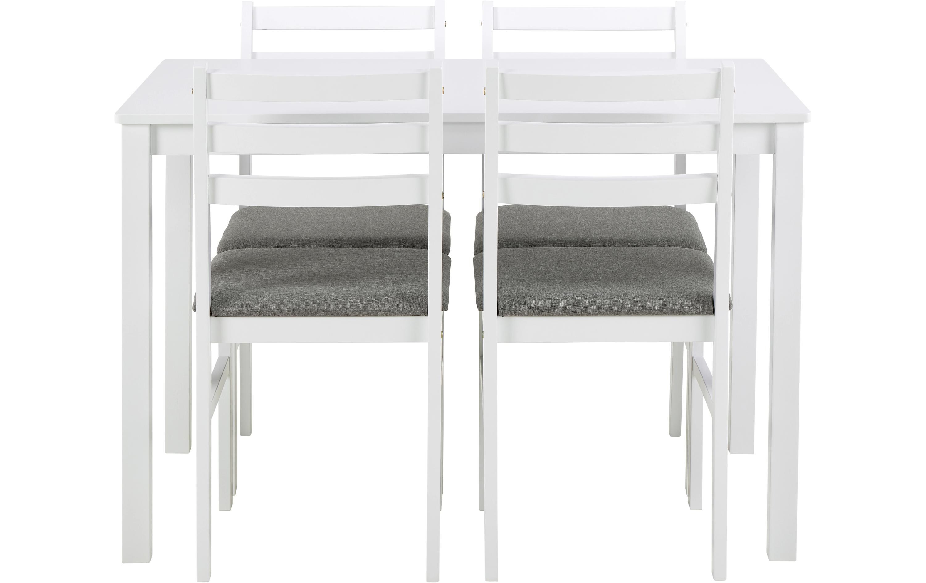 Esstisch-Set Alicante 110 x 74.5 cm, Weiss<br>Esszimmergarnitur für 4 Personen