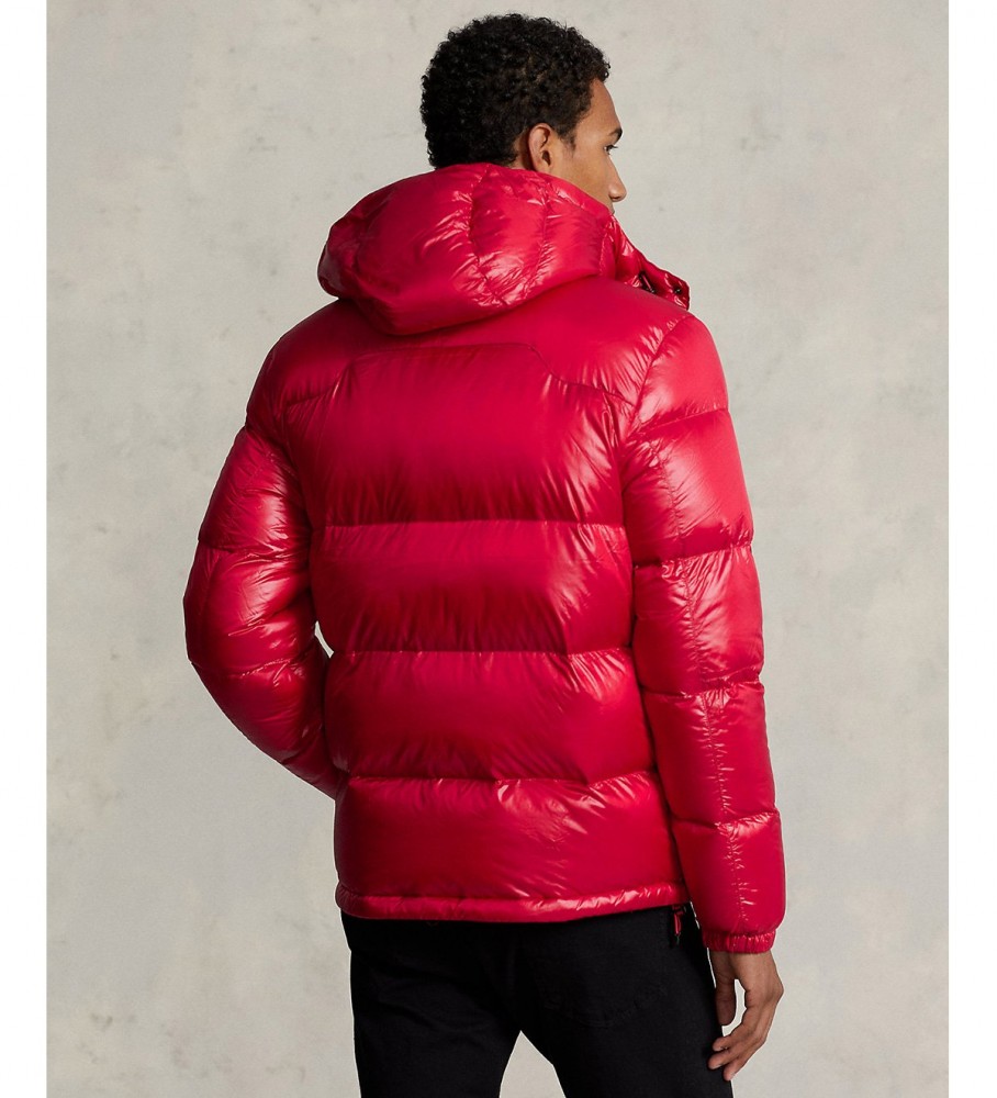 Jaqueta de plumas impermeável Ralph Lauren na cor vermelha