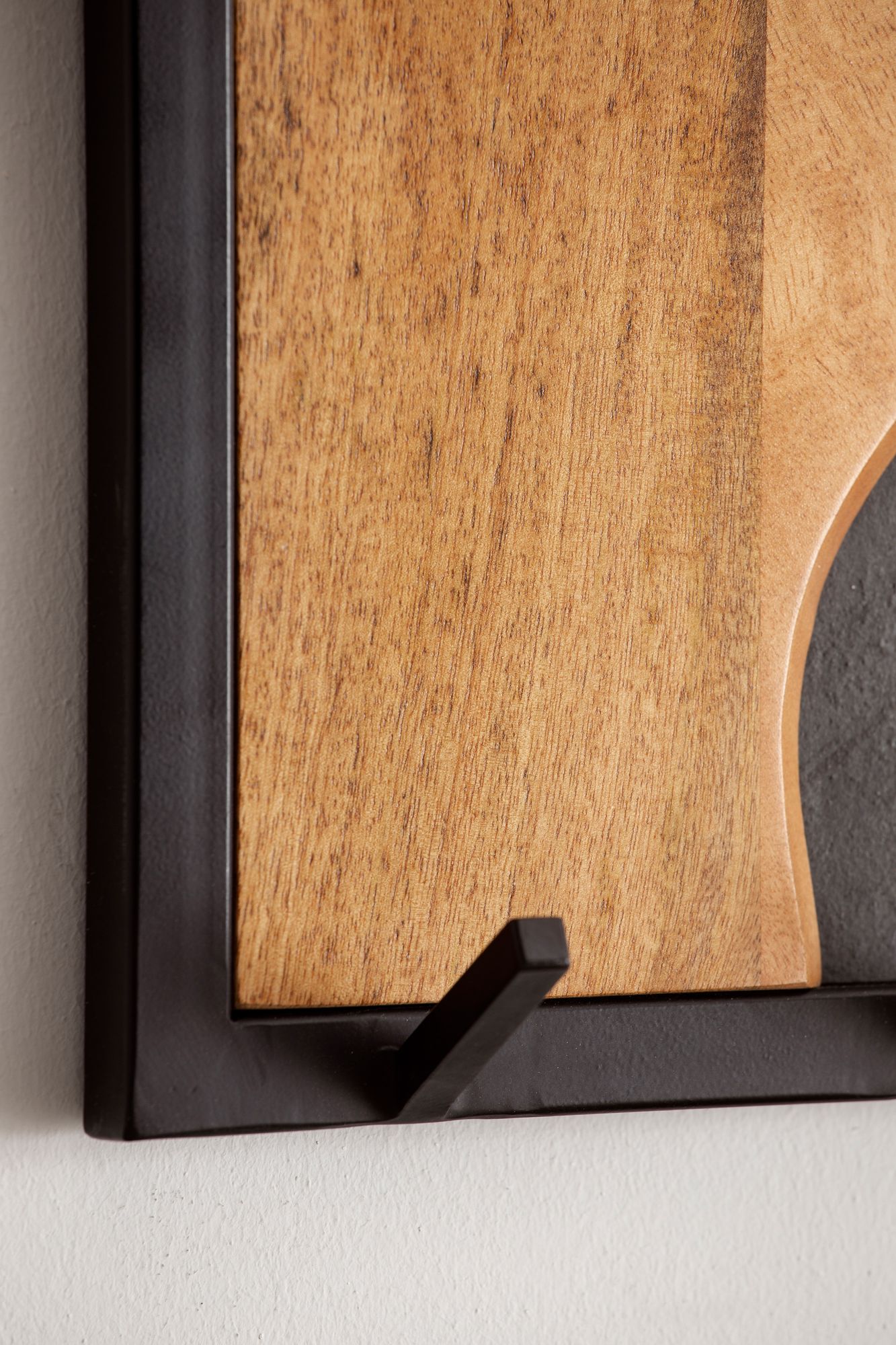Wandgarderobe FineBuy Hakenleiste Steinoptik 80 cm Garderobe Flur Holz Modern