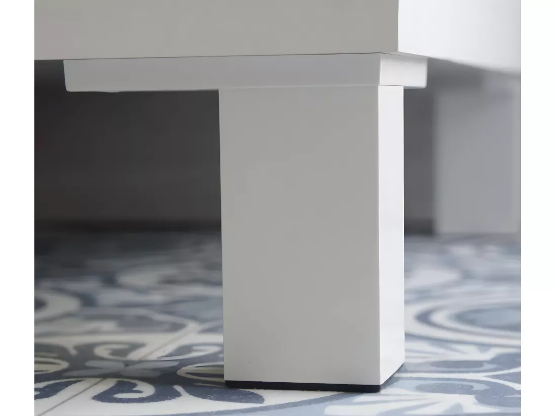 Meuble Vasque 2 portes coloris Blanc / Cambrian - Hauteur 94 x Longueur 81 x Profondeur 50 cm